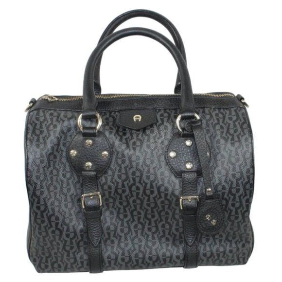 Aigner Signature Logo Leather Tote Bag/Satchel - Picture 1 of 14